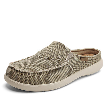 Men's Canvas Slip On Backless Mule Casual Loafers