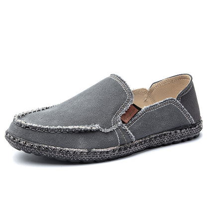 Men's Canvas Slip On Casual Moc Toe Loafers