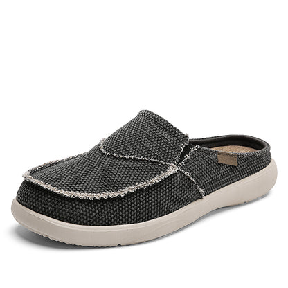 Men's Canvas Slip On Backless Mule Casual Loafers