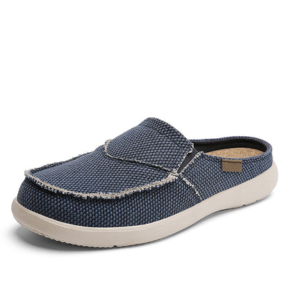 Men's Canvas Slip On Backless Mule Casual Loafers