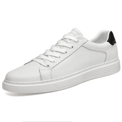 Men's Leather Low Top Lace Up Casual Board Shoes