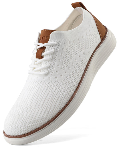 Men's Breathable Knit Lace Up Business Casual Oxford Shoes