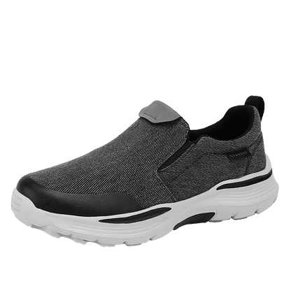 Men's Striped Canvas Slip On Platform Walking Sneakers