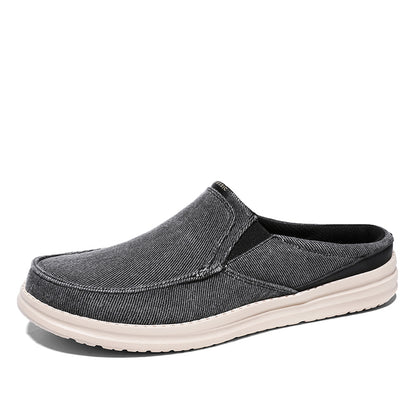 Men's Denim Canvas Backless Slip On Mule Casual Loafers